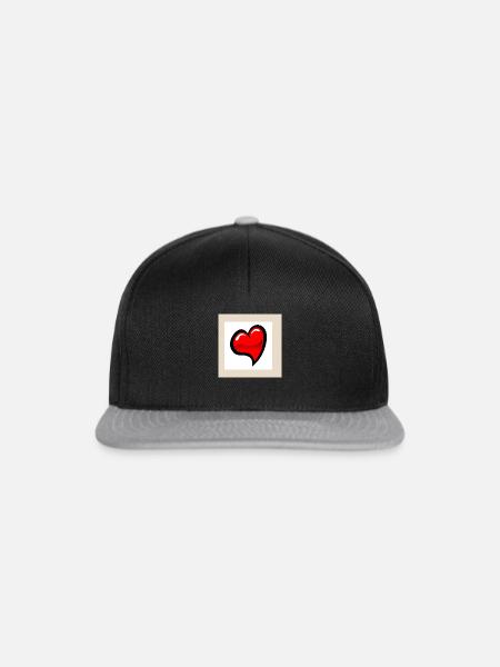 Herz sticker - Snapback Cap - Schwarz/Grau