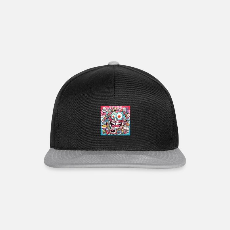 Monster-Design - Snapback Cap - Schwarz/Grau