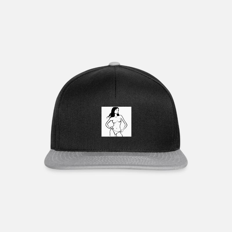 Ästhetische Umrisse eines weiblichen Körpers - Snapback Cap - Schwarz/Grau