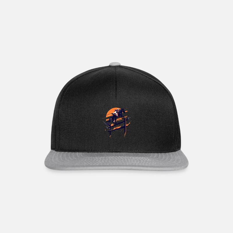 Reiter-Silhouette - Snapback Cap - Schwarz/Grau