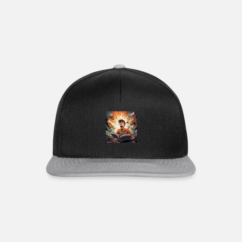 Comic style Book discovery - Snapback Cap - Schwarz/Grau