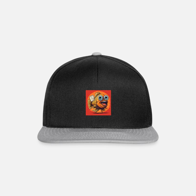 Comic style fish - Snapback Cap - Schwarz/Grau