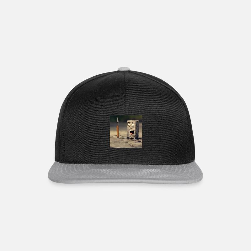 Verrückter Radiergummi im Comic Style - Snapback Cap - Schwarz/Grau
