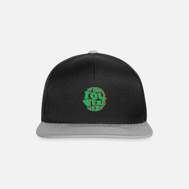 Wish You Where Here Typografie T-Shirt - Snapback Cap - Schwarz/Grau