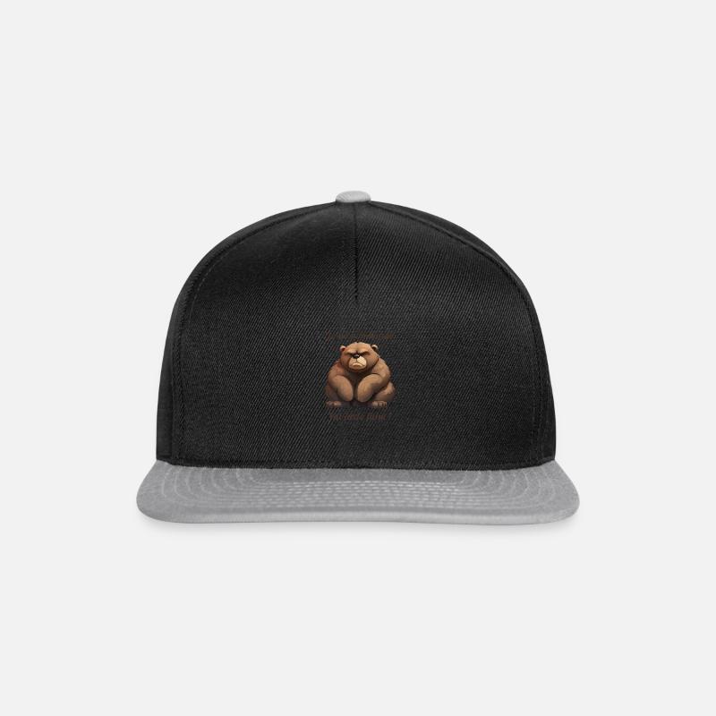 Je ne boude pas, j'ai juste faim [Version Ours] - Casquette snapback - noir/gris
