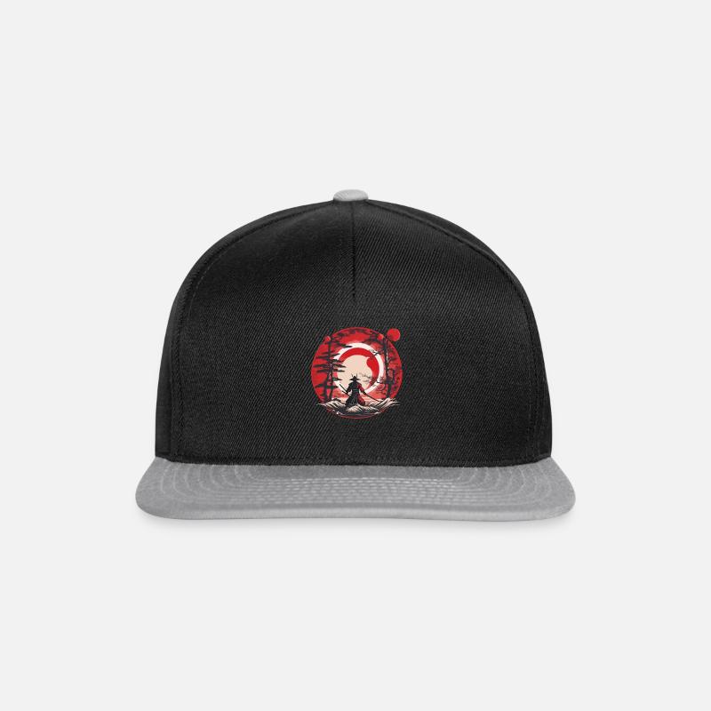Samurai vor dem roten Mond - Snapback Cap - Schwarz/Grau