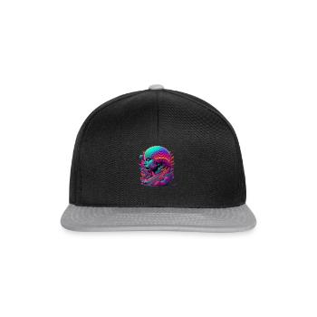 Dribbling-Kopf - Snapback Cap - Schwarz/Grau - Vorne