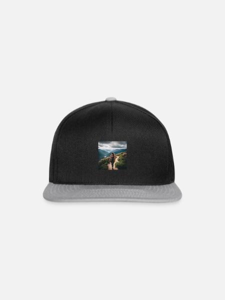beautiful girl hiking - Snapback Cap - Schwarz/Grau
