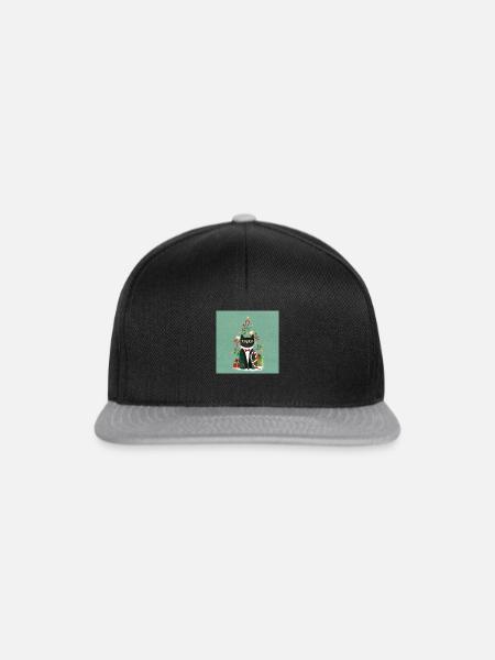 Miauen Weihnachten Smoking Katze - Snapback Cap - Schwarz/Grau