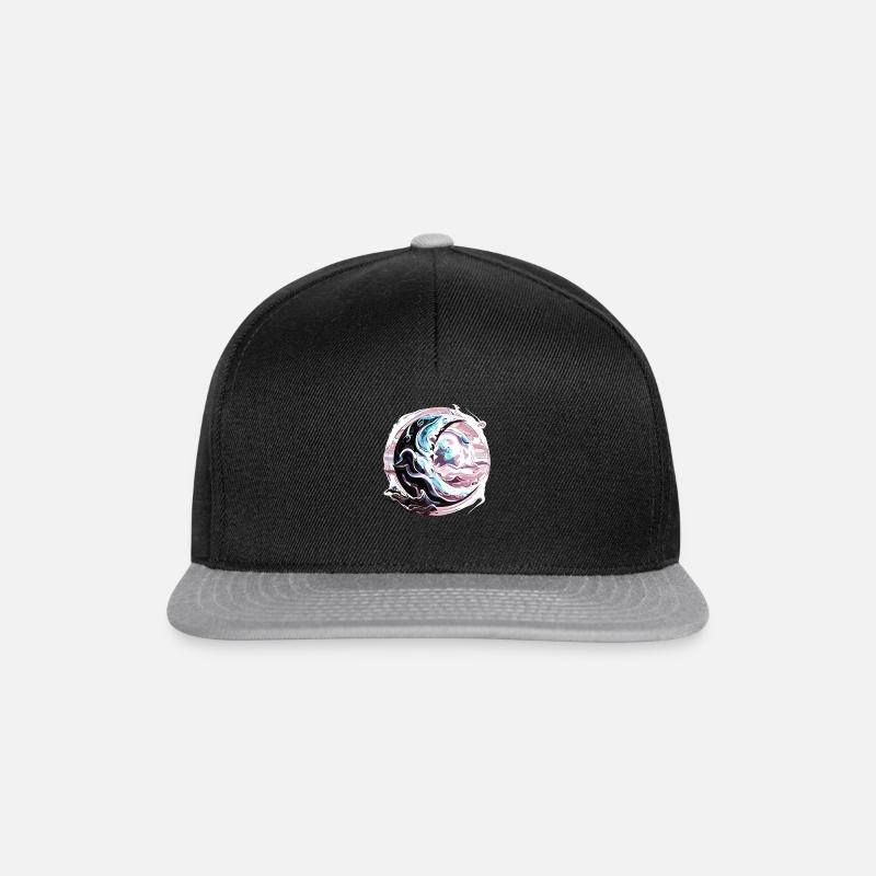 Croissant chromé - Casquette snapback - noir/gris