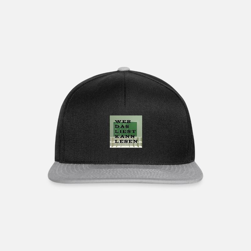 Wer das liest kann lesen - Snapback Cap - Schwarz/Grau