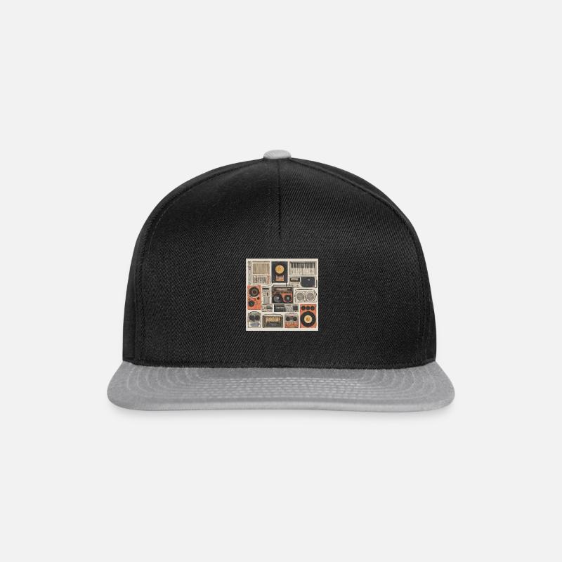 Vintage Musik Sammlung - Snapback Cap - Schwarz/Grau