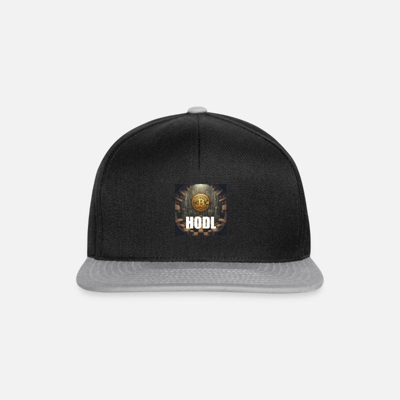 Hodl Bitcoin Crypto Blockchain Design - Snapback Cap - black/grey