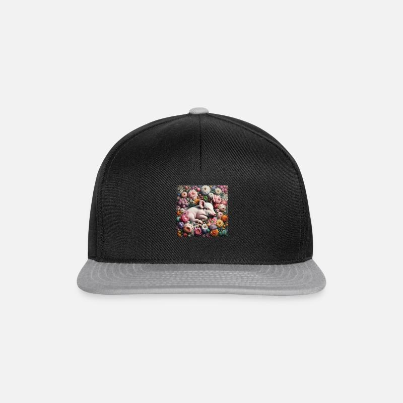 Schwein im Paradies - Snapback Cap - Schwarz/Grau