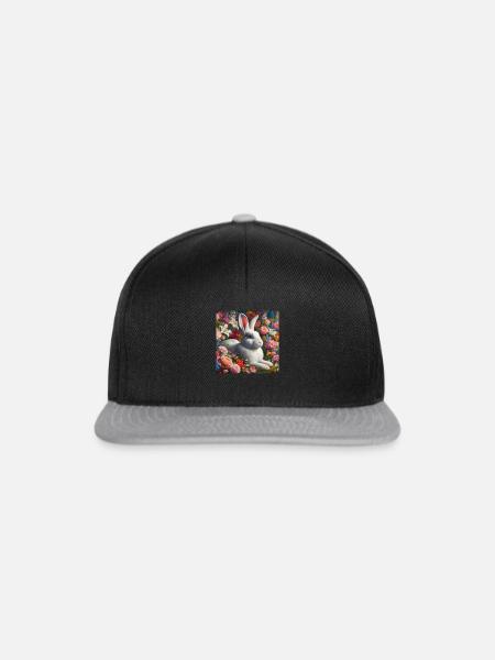 Osterhase aus dem Blumenbau - Snapback Cap - Schwarz/Grau