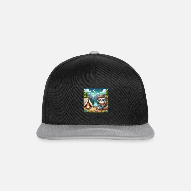Waschbärcamping - Snapback Cap - Schwarz/Grau