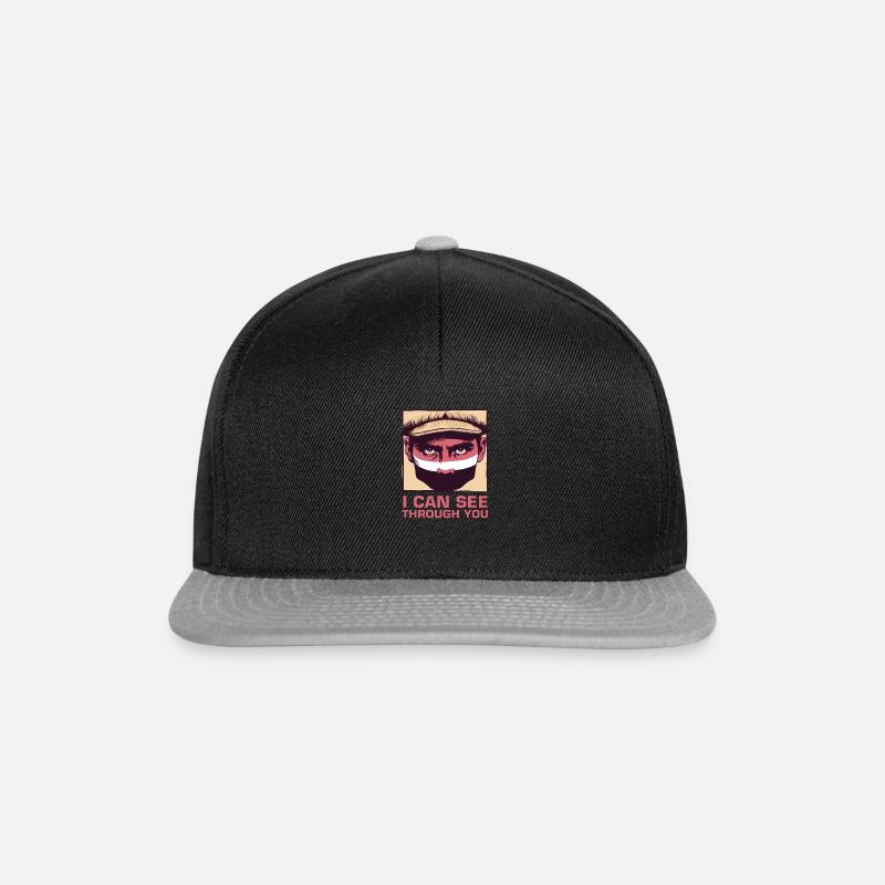 I can see through you - Snapback Cap - black/grey