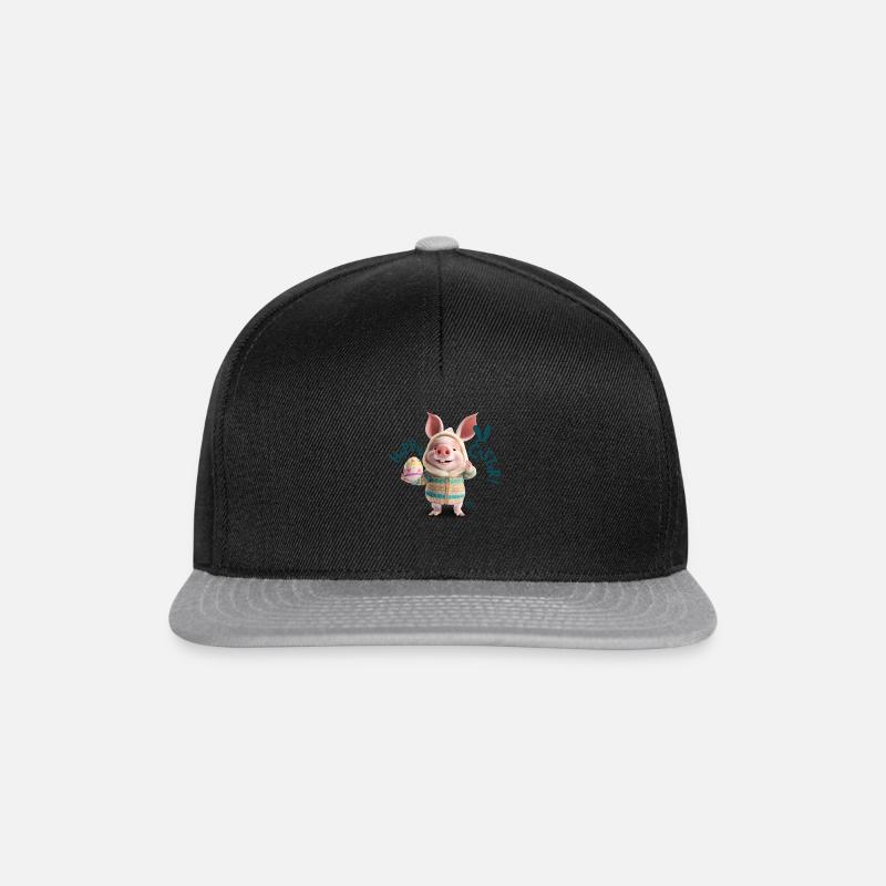 Schweinchen Ostern - Snapback Cap - Schwarz/Grau
