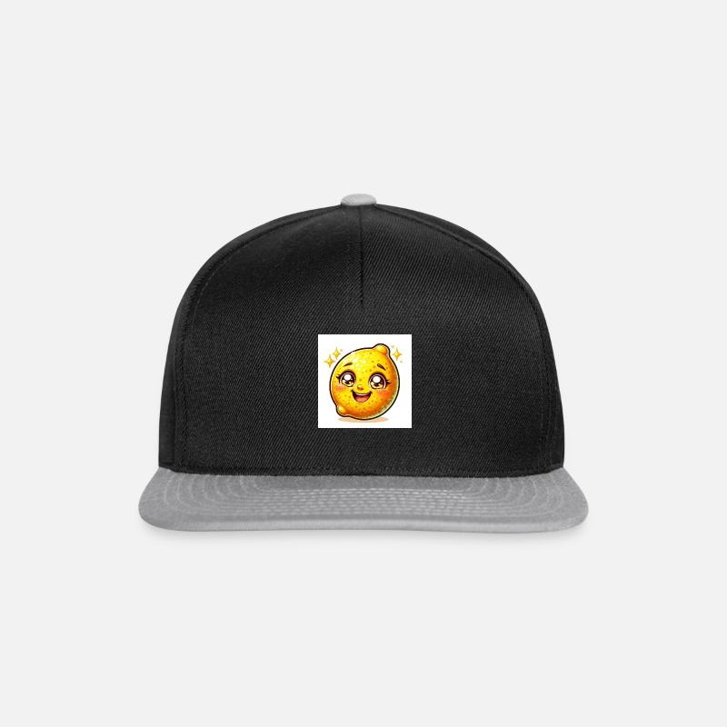 Lemon with face - Snapback Cap - black/grey