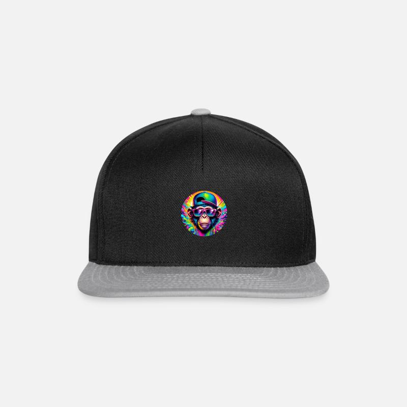Neon Monkey Vibes - Snapback Cap - Schwarz/Grau