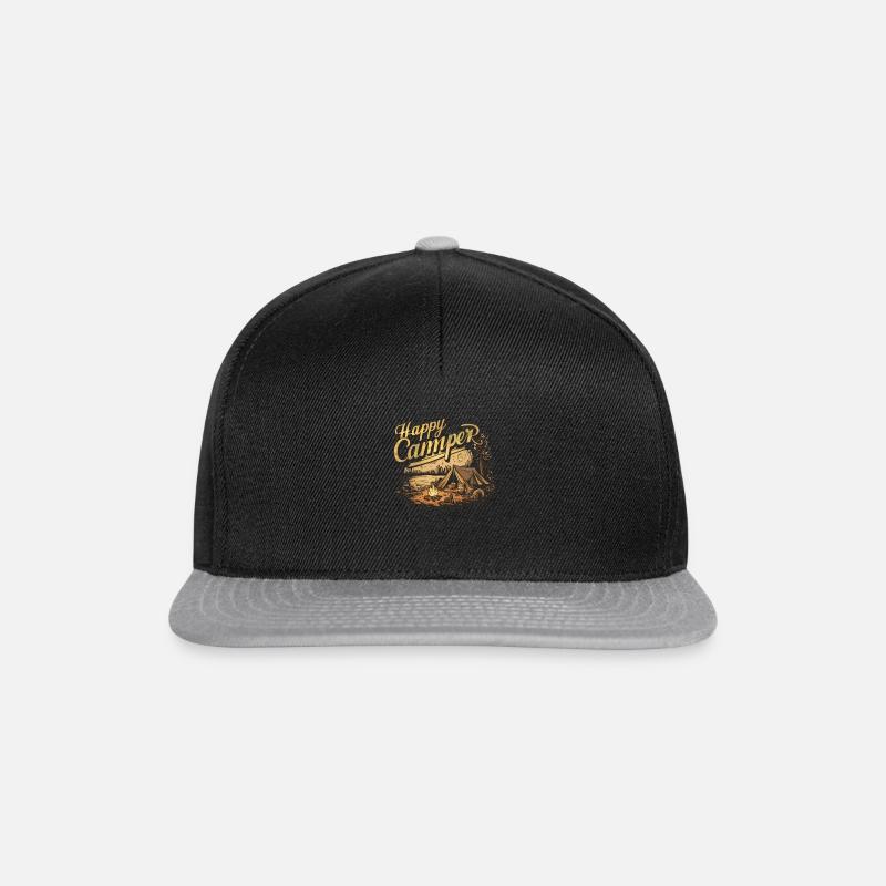 Happy Camper - Snapback Cap - Schwarz/Grau
