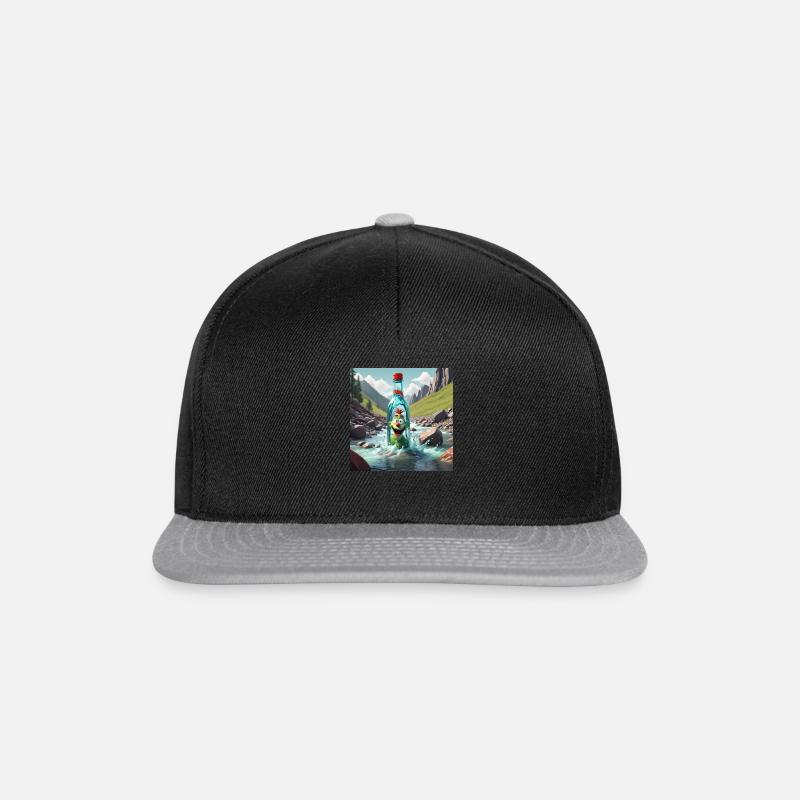 Crazy bottle in a mountain scenery - Snapback Cap - black/grey