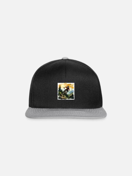 Mountainbike - Snapback Cap - Schwarz/Grau