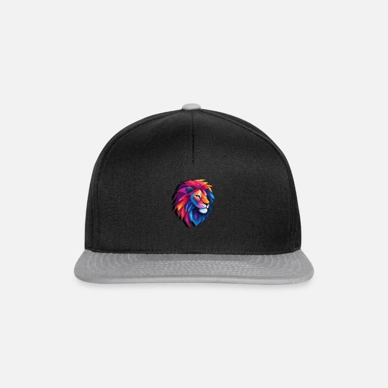 Löwe abstraktes Design - Snapback Cap - Schwarz/Grau