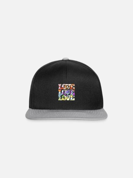 Love - Love - Love - Snapback Cap - Schwarz/Grau
