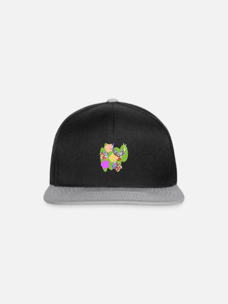 Bunte Blumen - Snapback Cap - Schwarz/Grau
