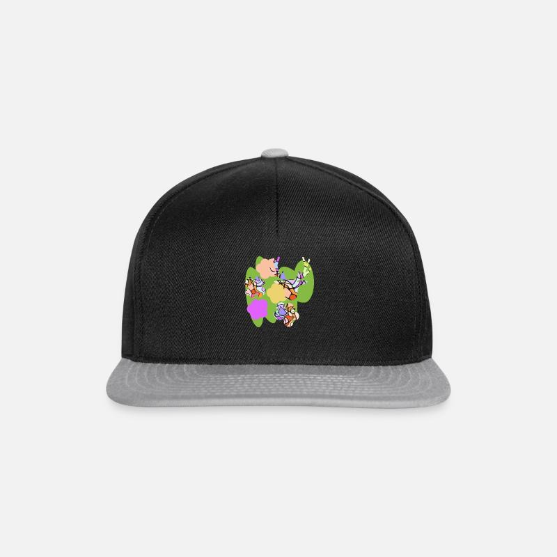 Bunte Blumen - Snapback Cap - Schwarz/Grau