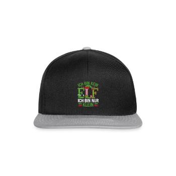Ich bin kein Elf - Snapback Cap - Schwarz/Grau - Vorne