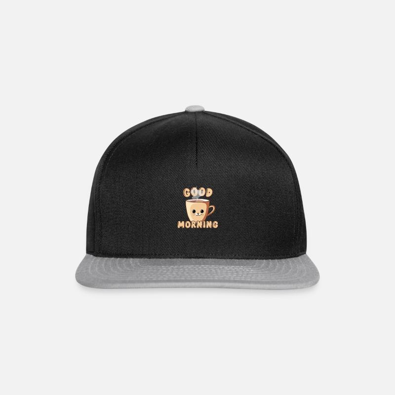 Good Morning Cute Cat Cup - Snapback Cap - Schwarz/Grau