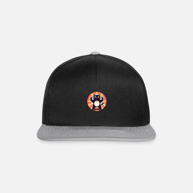 Mächtige süße Katze - Snapback Cap - Schwarz/Grau