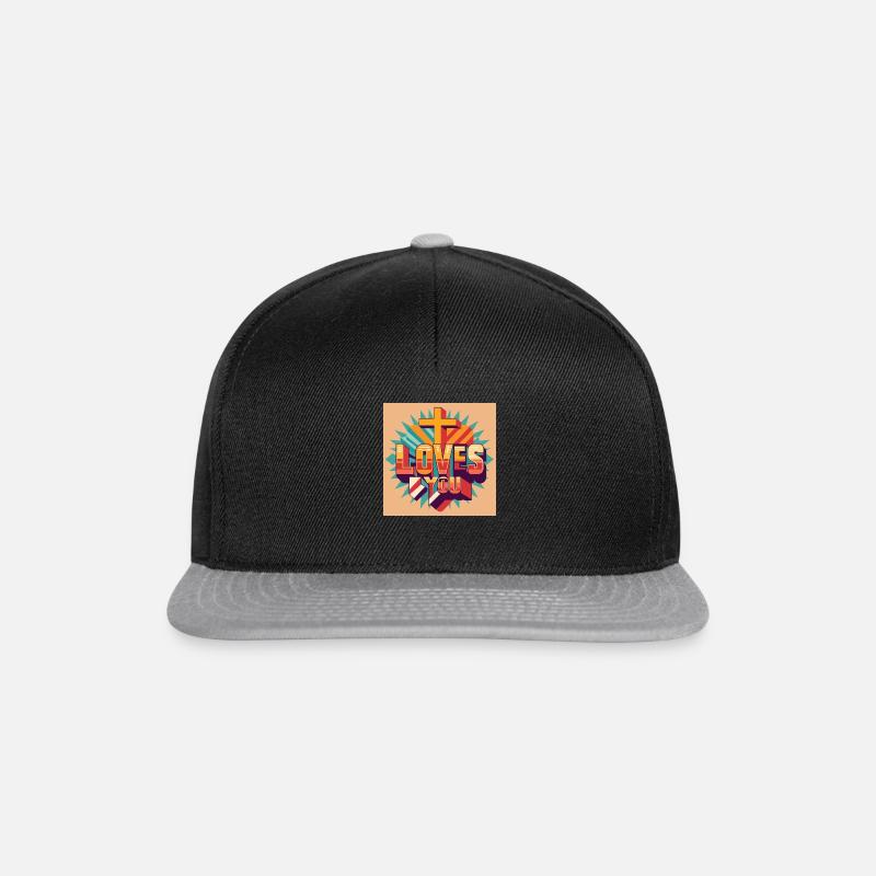Jesus liebt dich - Snapback Cap - Schwarz/Grau