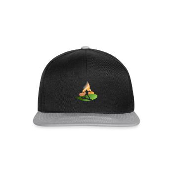 Wakeboard Wakeboarder Surfen - Snapback Cap - Schwarz/Grau - Vorne