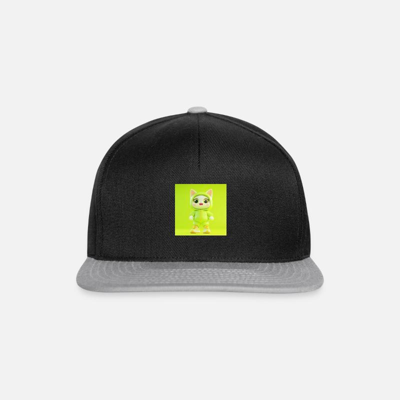 3d Character – Cute Cat - Snapback Cap - black/grey