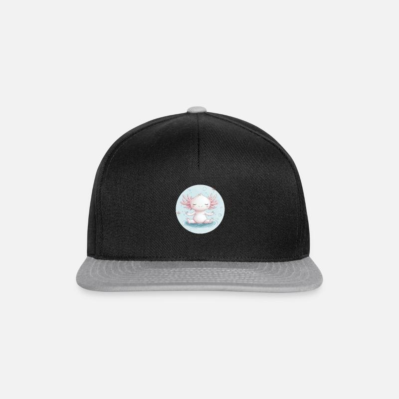 Axolotl Relaxing - Snapback Cap - Schwarz/Grau