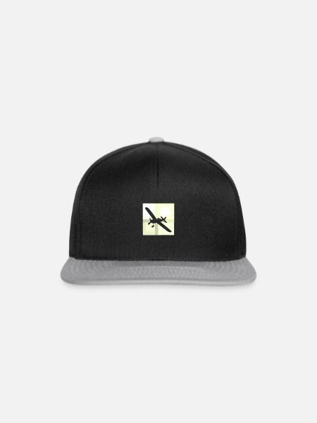 Flughafen Flugzeug Triebwerk - Snapback Cap - Schwarz/Grau