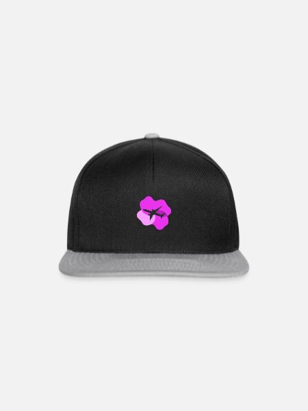 Flughafen Flugzeug - Snapback Cap - Schwarz/Grau