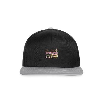 The Lord Is My Strength And My Song - Snapback Cap - black/grey - Front