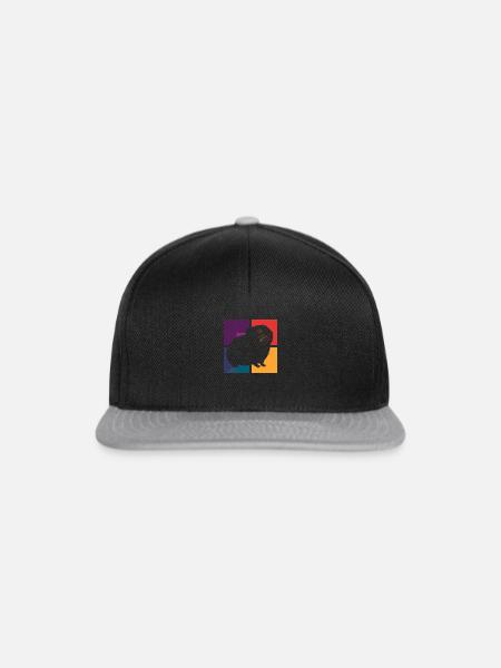 Meerschweinchen Tierpflege Fell - Snapback Cap - Schwarz/Grau