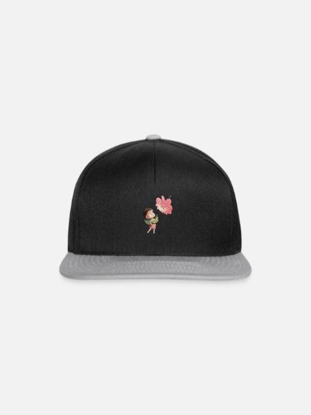 Magical fairy with peony - Snapback Cap - black/grey