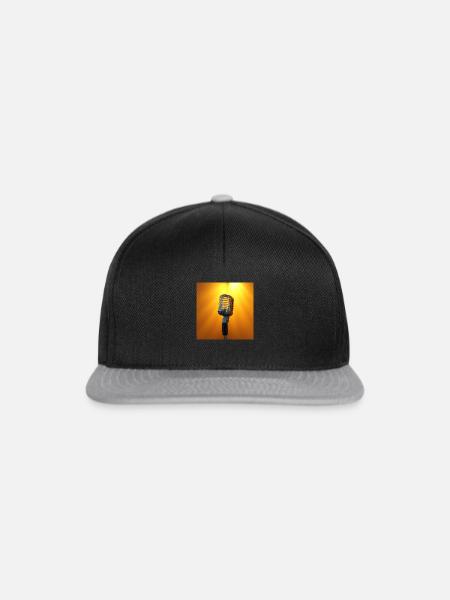 Mikrofon - Snapback Cap - Schwarz/Grau