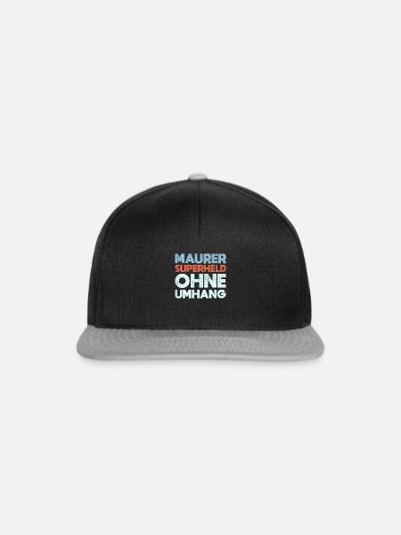 Maurer Superheld Ohne Umhang - Snapback Cap - Schwarz/Grau
