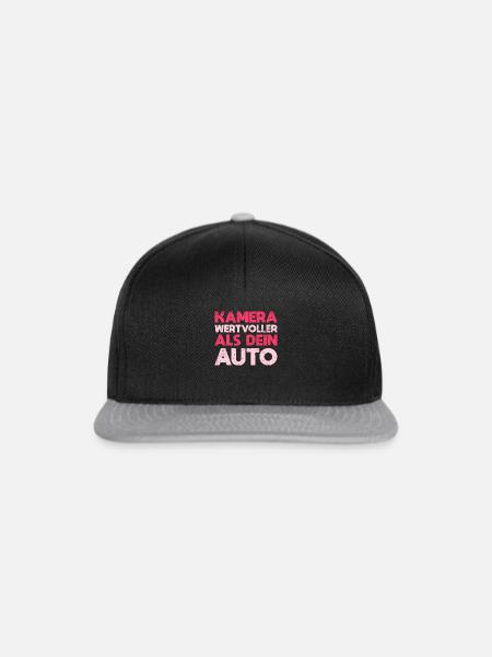Kamera Wertvoller Als Dein Auto - Snapback Cap - Schwarz/Grau