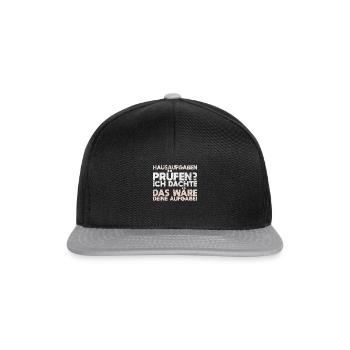 Hausaufgaben Prüfen? Ich Dachte, Das Wäre... - Snapback Cap - Schwarz/Grau - Vorne