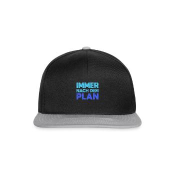 Immer Nach Dem Plan - Snapback Cap - Schwarz/Grau - Vorne