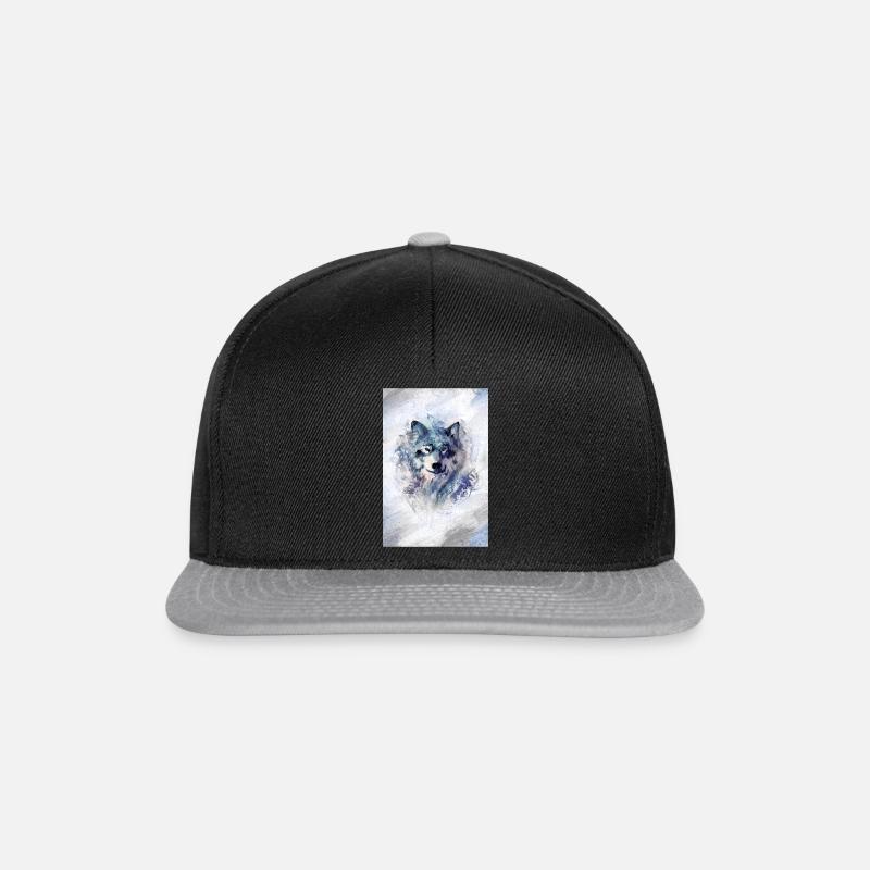 Wolf dans la tempête grey version - Casquette snapback - noir/gris