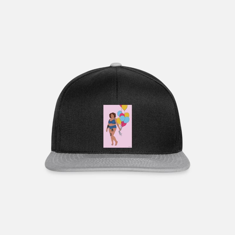 Frau mit Luftballons - Mit Hintergrund - Snapback Cap - Schwarz/Grau